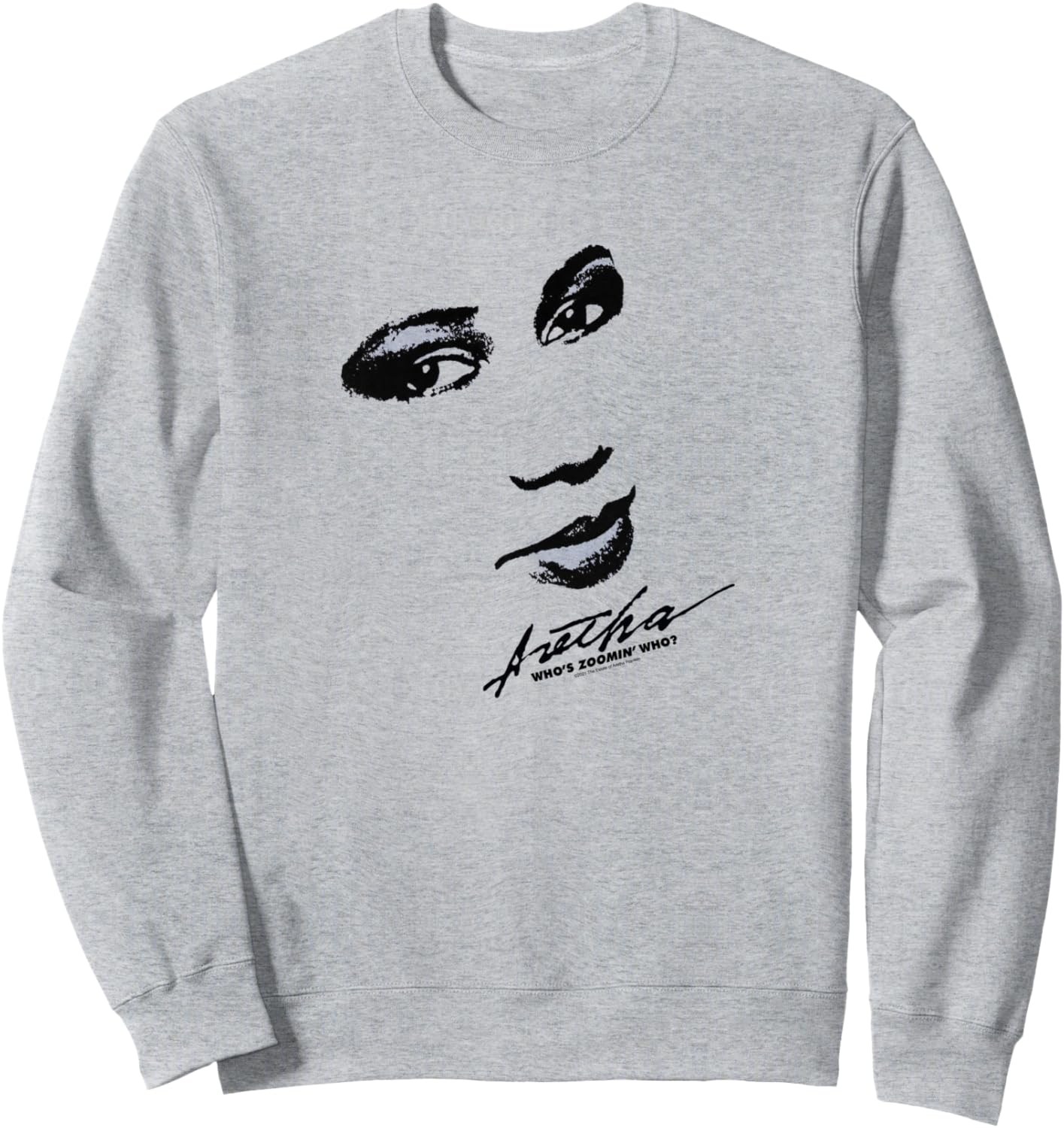 

Толстовка с надписью «Лицо Ареты Франклин. Кто едет в Zoom» Aretha Franklin, серый