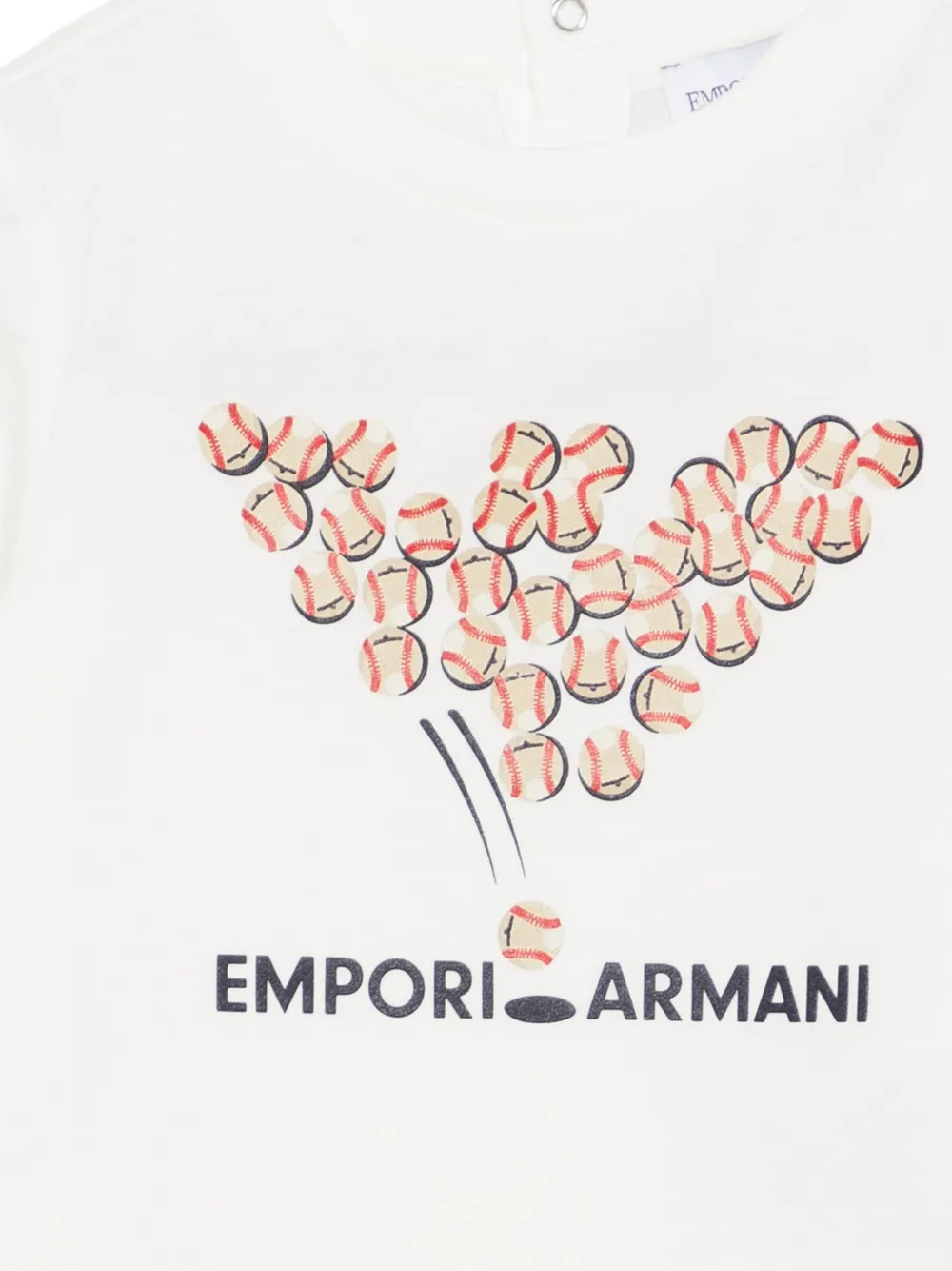 Футболка с бейсбольным принтом Emporio Armani Kids, белый — фото 3