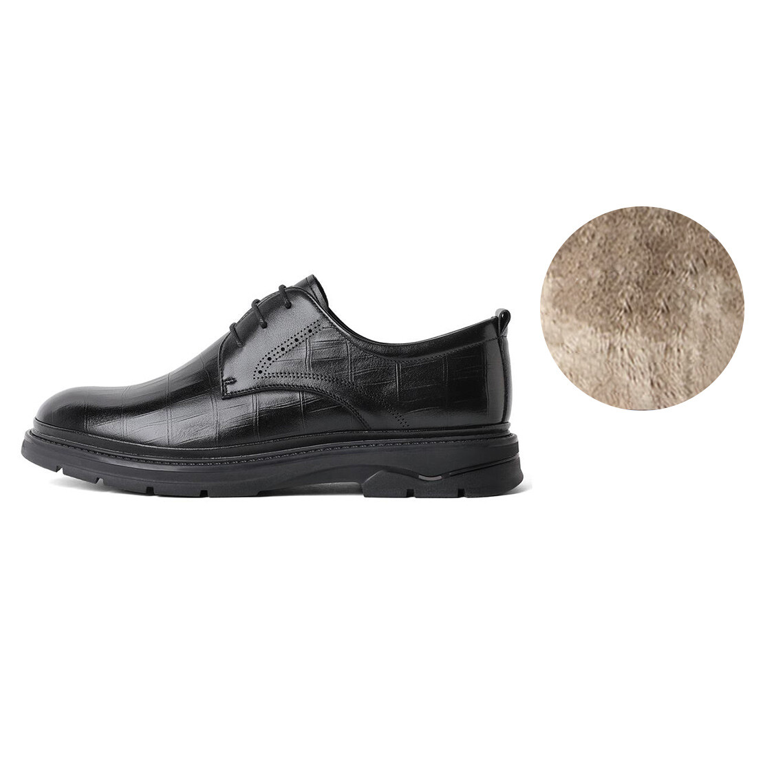 

Туфли мужские низкие Senda, цвет Black Fleece-lined