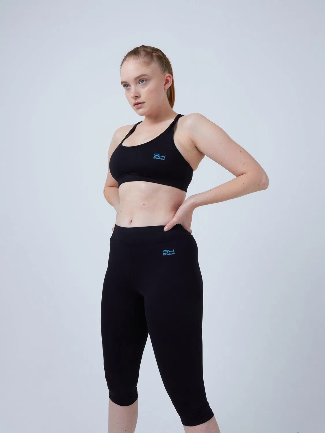 Узкие леггинсы Sportkind 3/4 Sport Leggings черного цвета