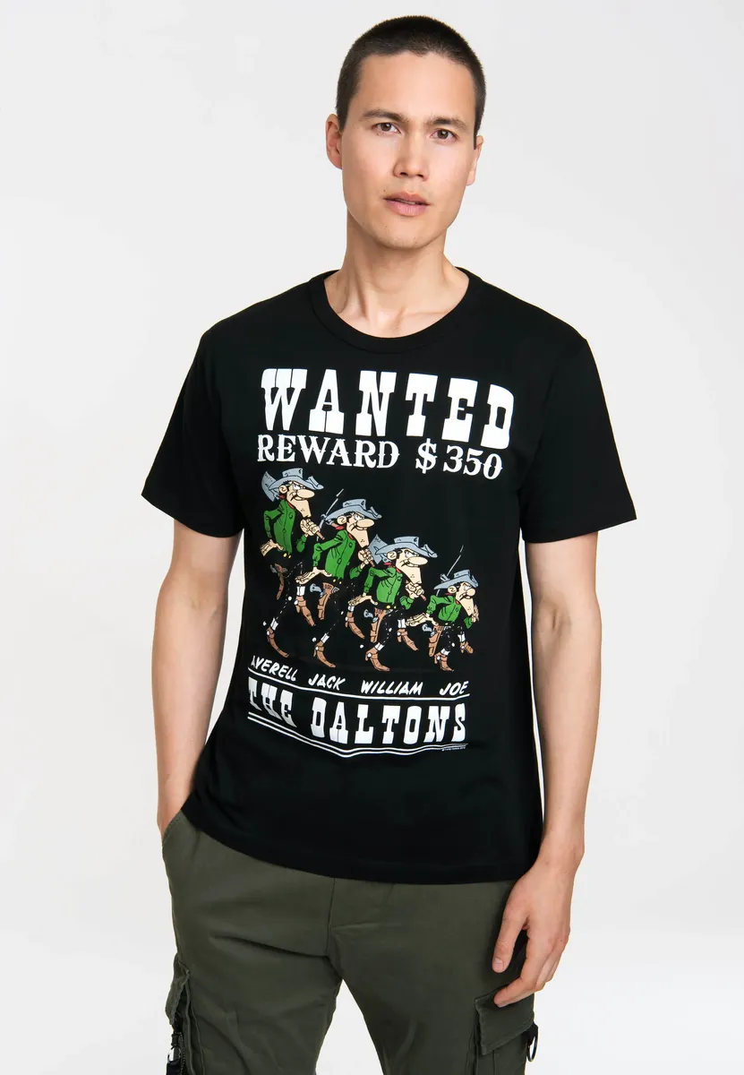 

Футболка Logoshirt "Lucky Luke - The Daltons - Wanted" с классным ретро-принтом, черный
