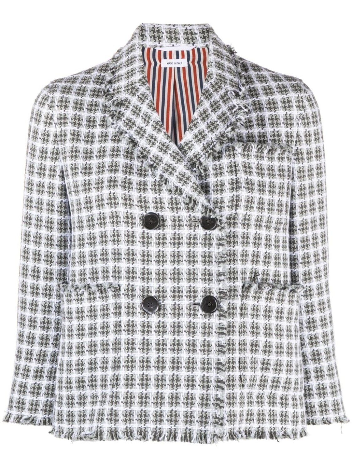 

Thom Browne двубортный твидовый жакет, серый