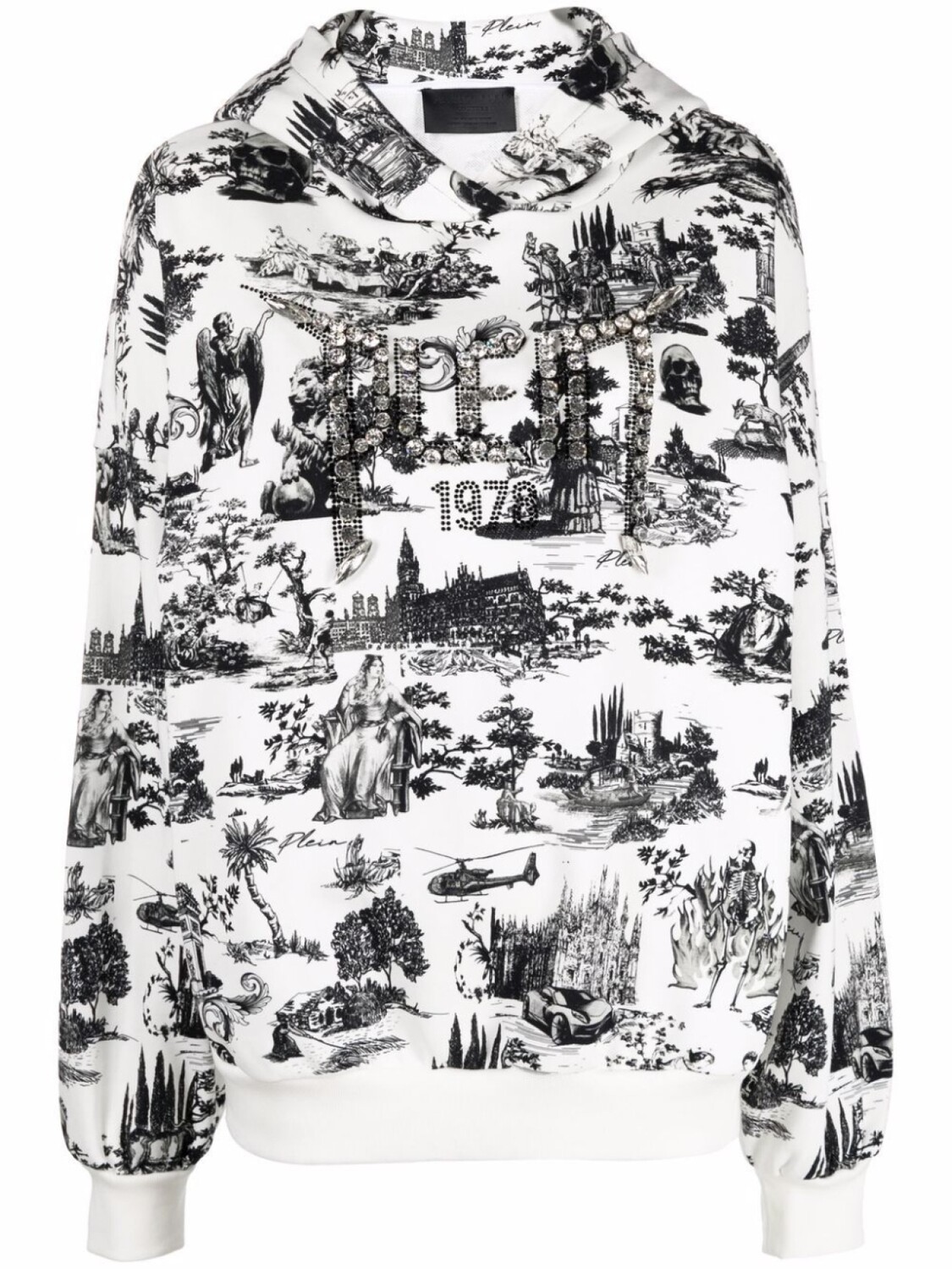 

Philipp Plein худи с кристаллами, белый