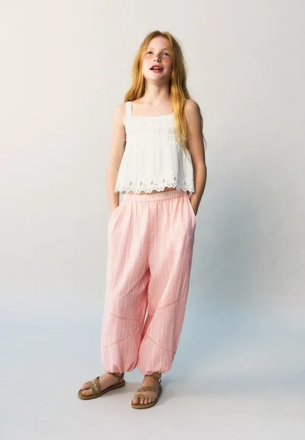 Детские брюки Mango Kids, розовый