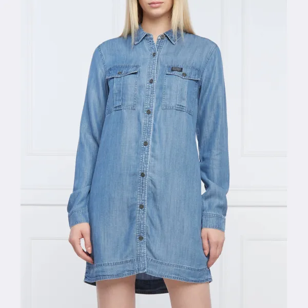 

Винтажное платье оверсайз Superdry, синий
