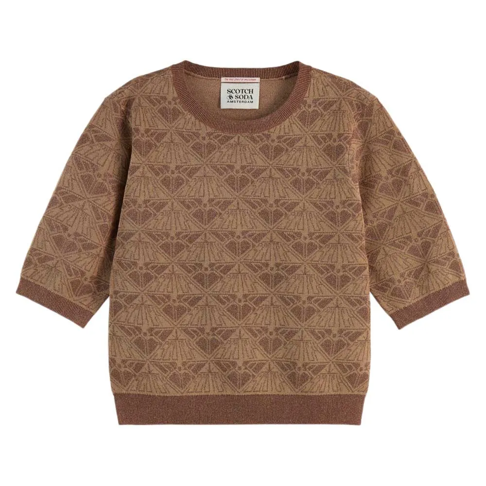 

Свитер Scotch & Soda Monogram Cropped, коричневый