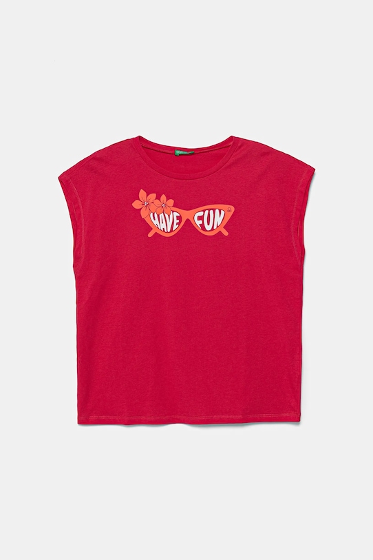 

Детская хлопковая футболка United Colors Of Benetton, розовый