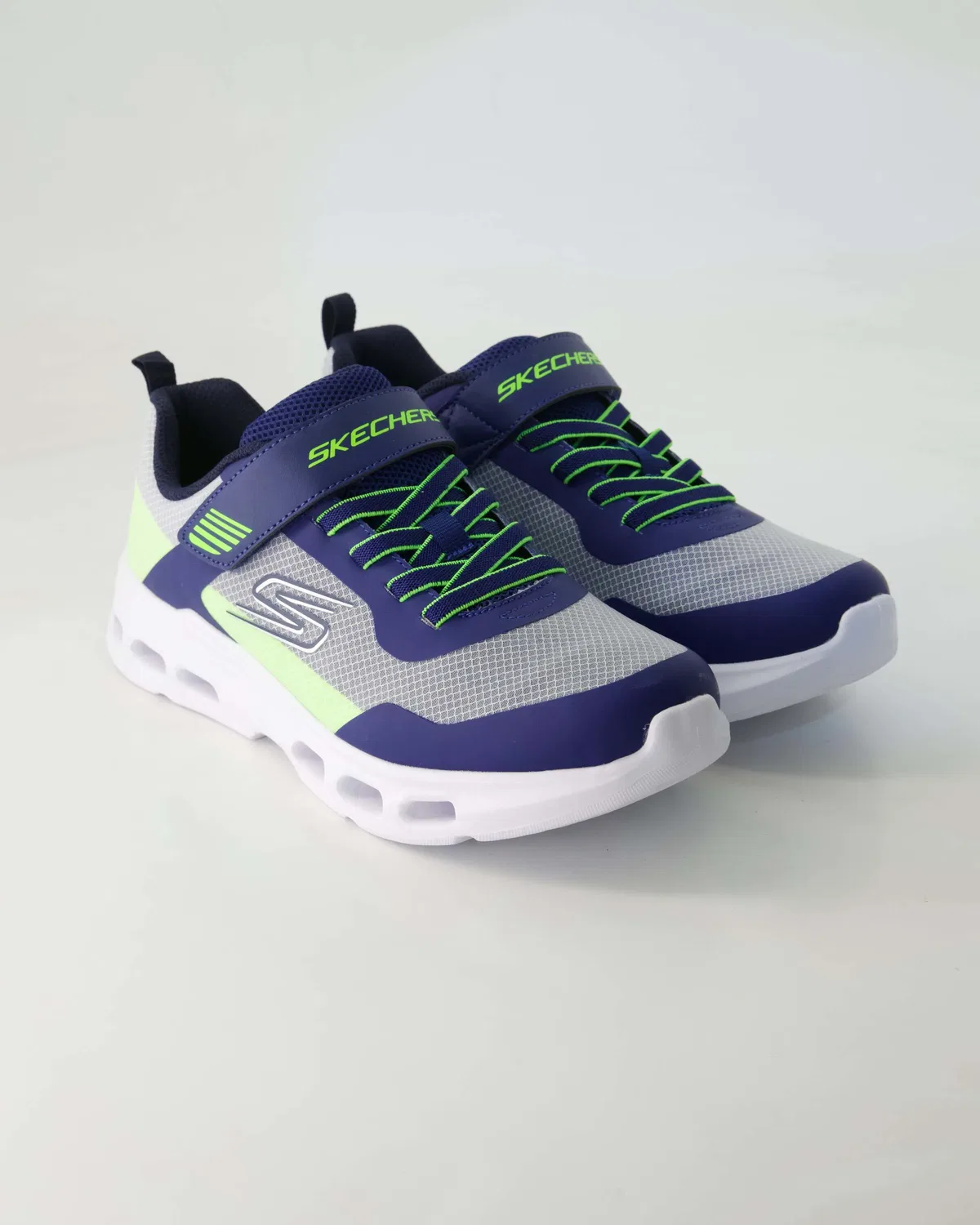 Сникерсы детские на липучке Skechers, синий