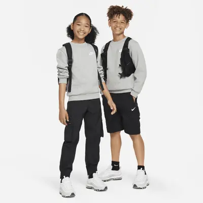 Толстовка Nike Sportswear Club Fleece, серый/белый — фото 4