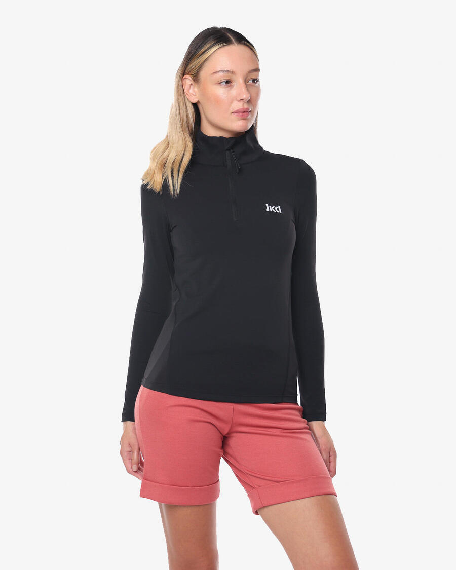 

JAKED Черная синтетическая фитнес-футболка для женщин