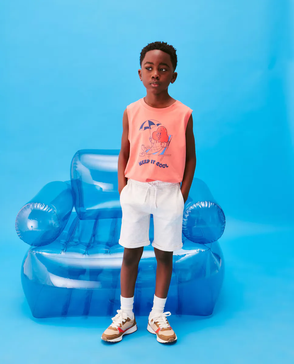 

Флисовые шорты-бермуды для мальчиков Kids El Corte Inglés, светло-серый