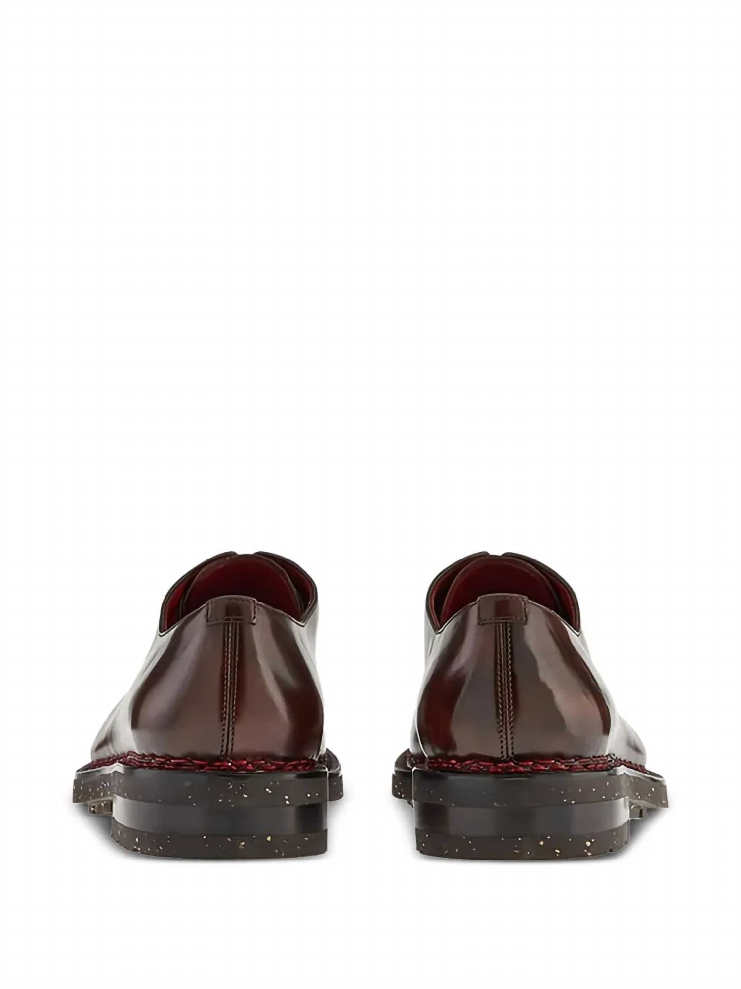 Мужские кожаные туфли-оксфорды коричневого цвета Salvatore Ferragamo, коричневый — фото 3