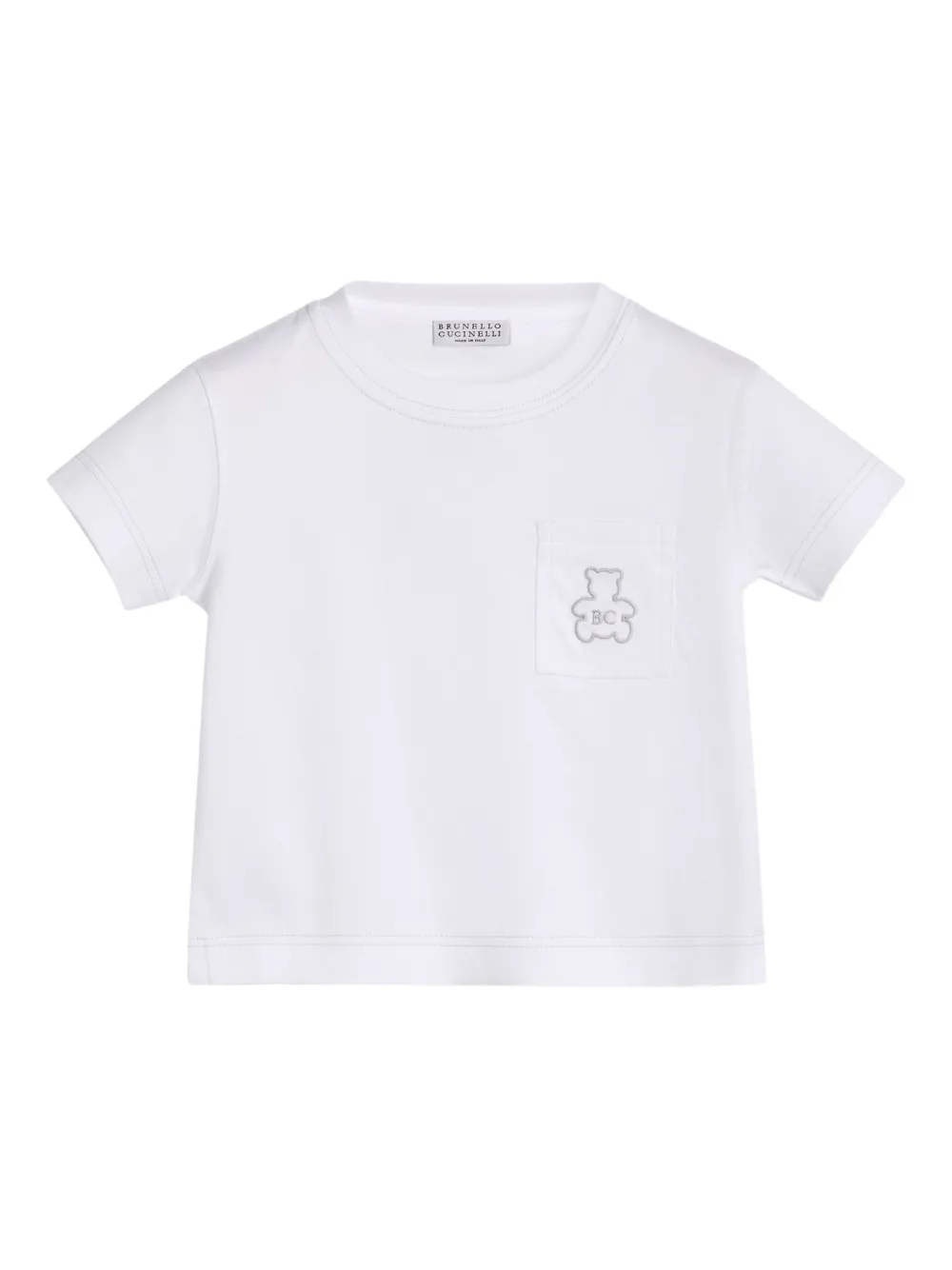 

Футболка Baby Bernie с карманом Brunello Cucinelli Kids, белый