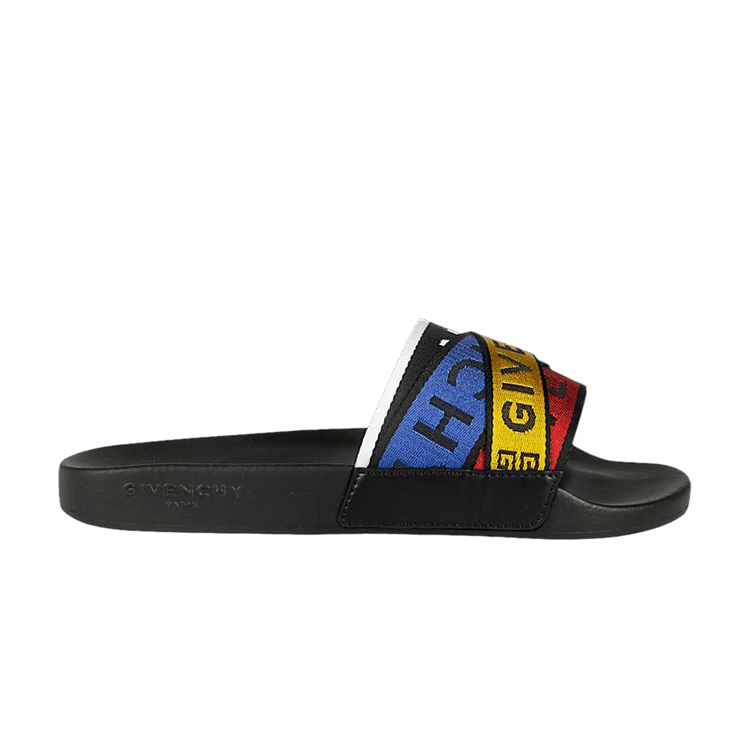 

Кроссовки Givenchy Slide 'Logo Webbing - Black Multi', черный