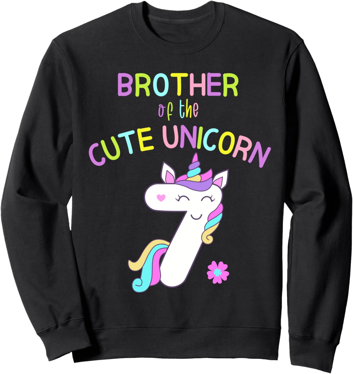 

Милая толстовка с единорогами для вечеринки в честь 7-летия девочки 7 лет Family Look Unicorn Themed Party Decorations Gifts, черный