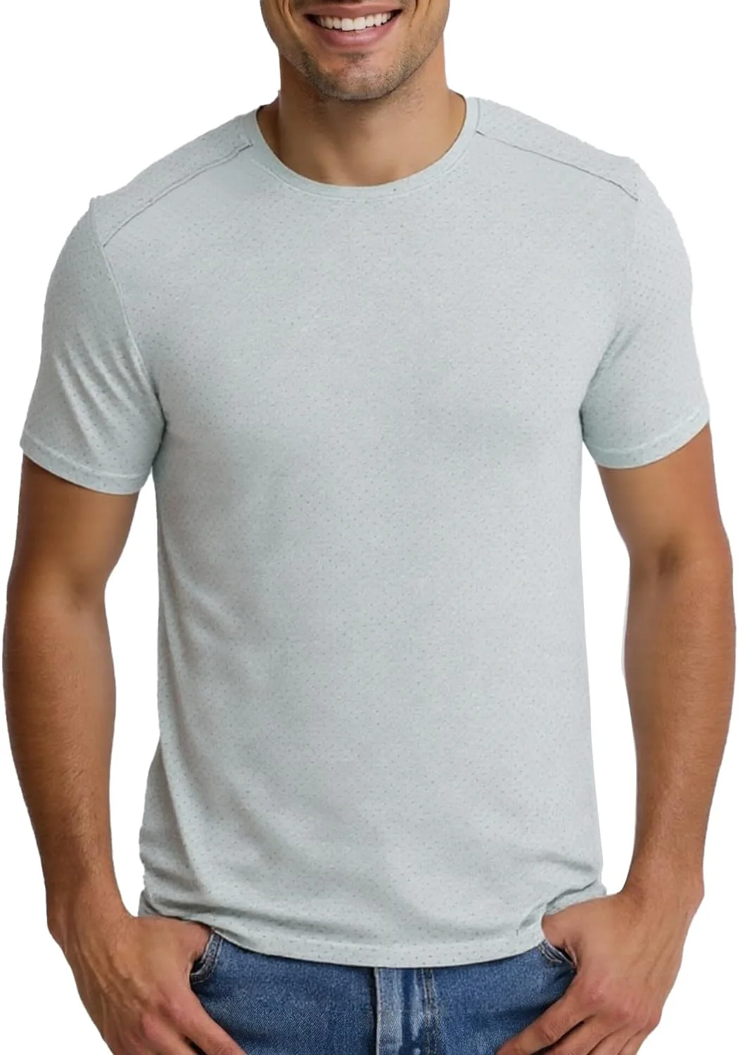 

Мужская летняя футболка с круглым вырезом и коротким рукавом Quick Drying Jacquard Mesh для бега и спортзала Euonymus