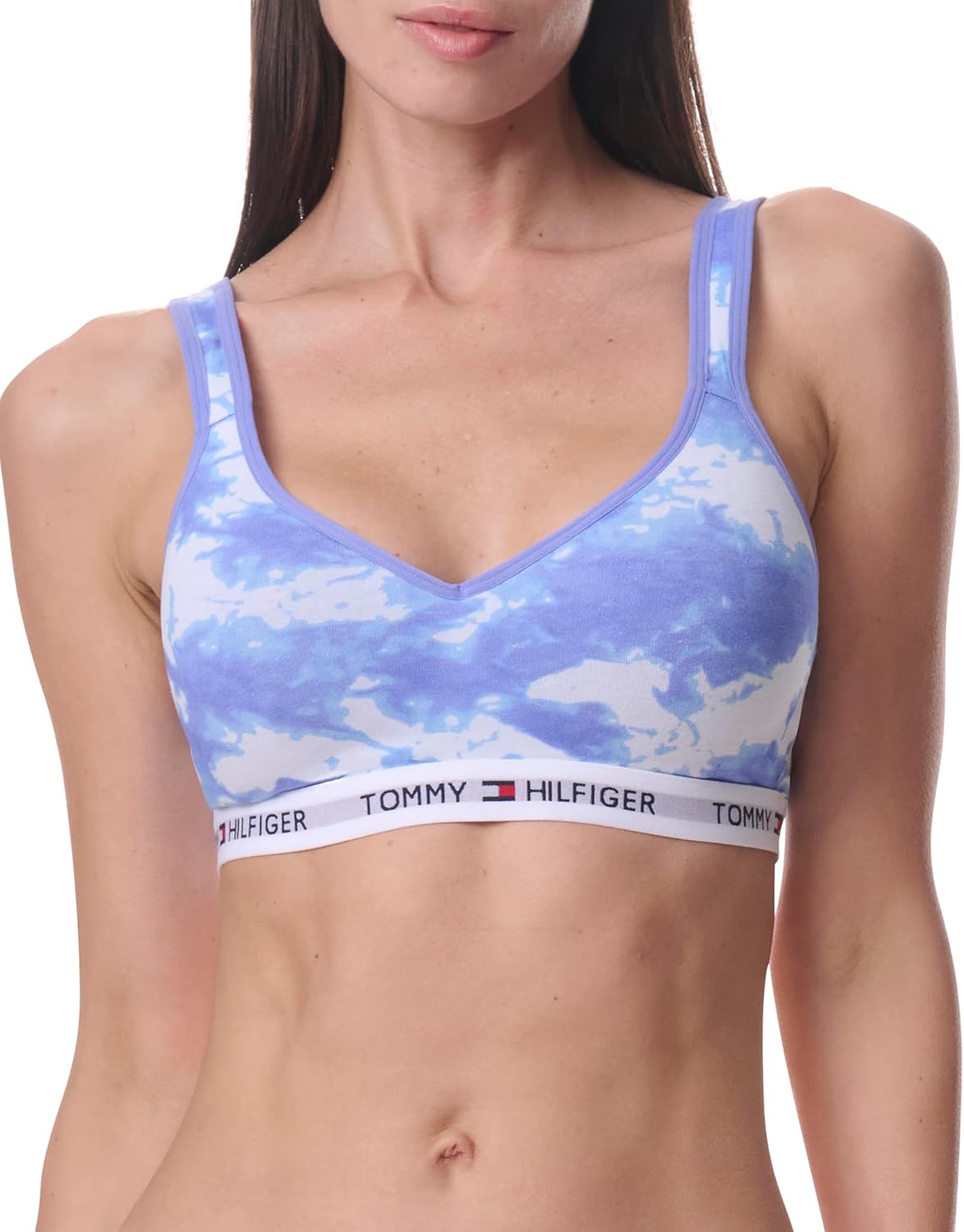 

Женский бюстгальтер-бралетт Tommy Hilfiger Light Lift Classic из хлопка, Tiedye Baja Blue