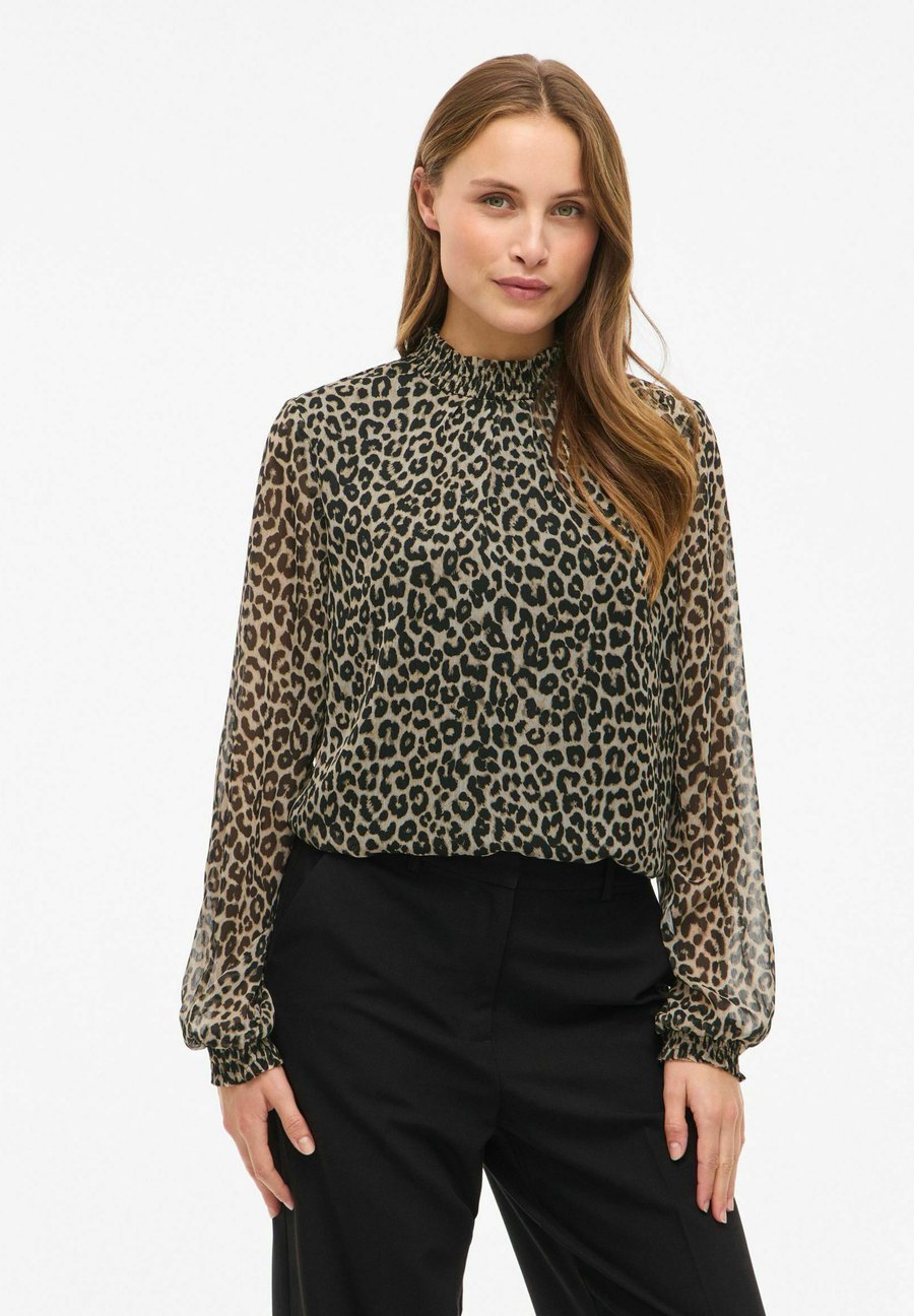 

Блуза VILA VIFALIA STEHKRAGEN, Black/Beige