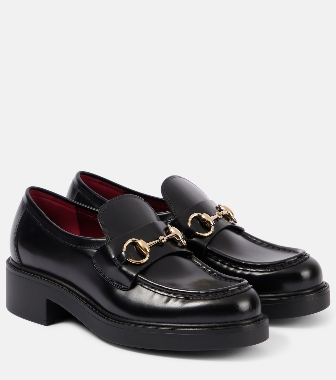 Лоферы из кожи с подвеской в виде удил Gucci, черный