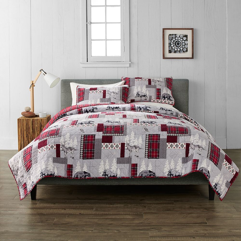 

Комплект фланелевых одеял Cuddl Duds Red Lodge, цвет Red Lodge Patchwork