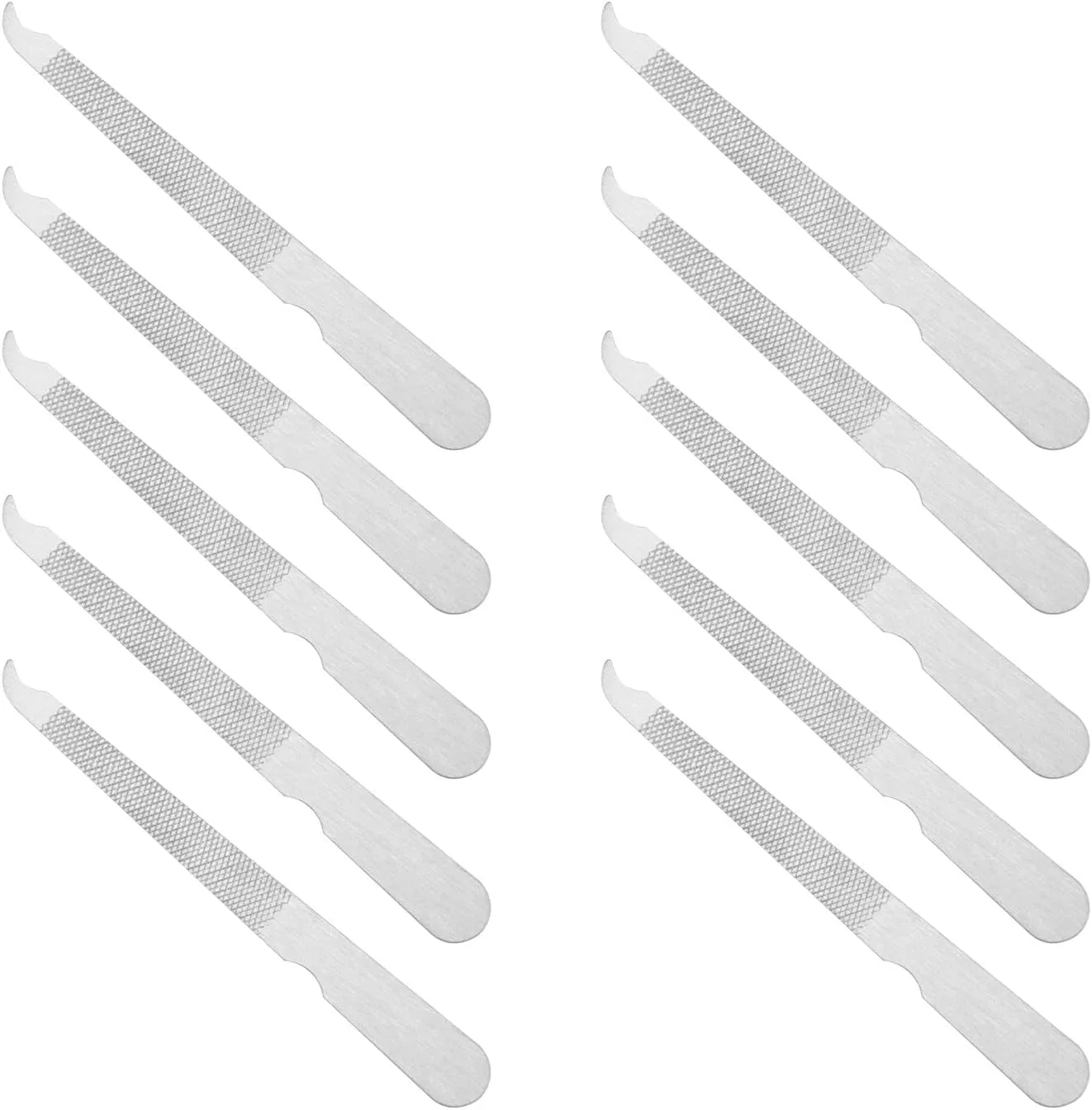 Набор из 10 пилок для ногтей из нержавеющей стали Generic, Silver — фото 3