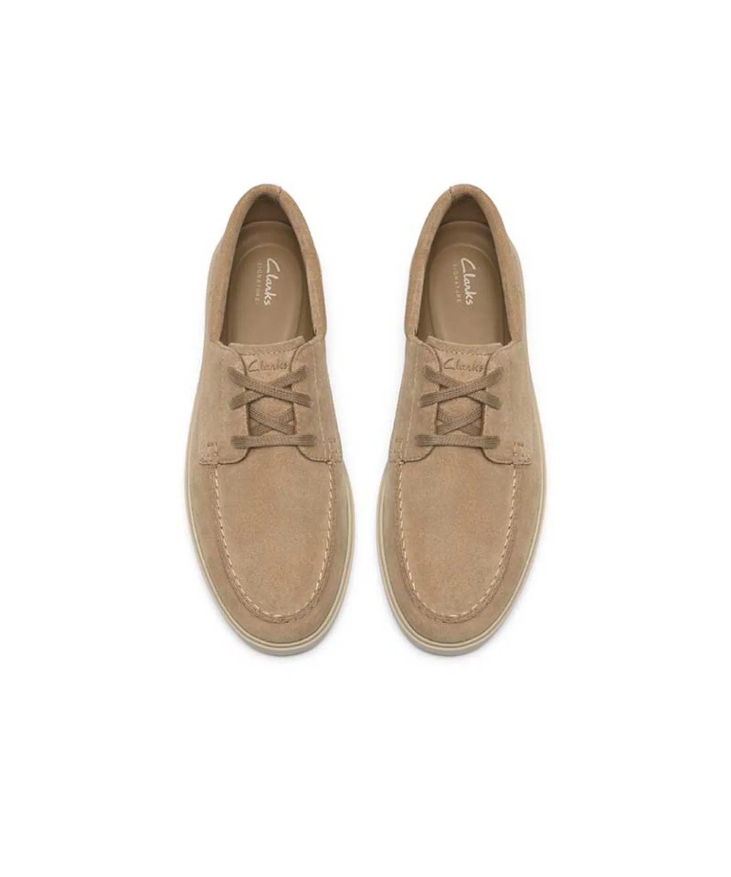 Мужские мокасины из натуральной кожи Lockford Boat Clarks песочные — фото 3