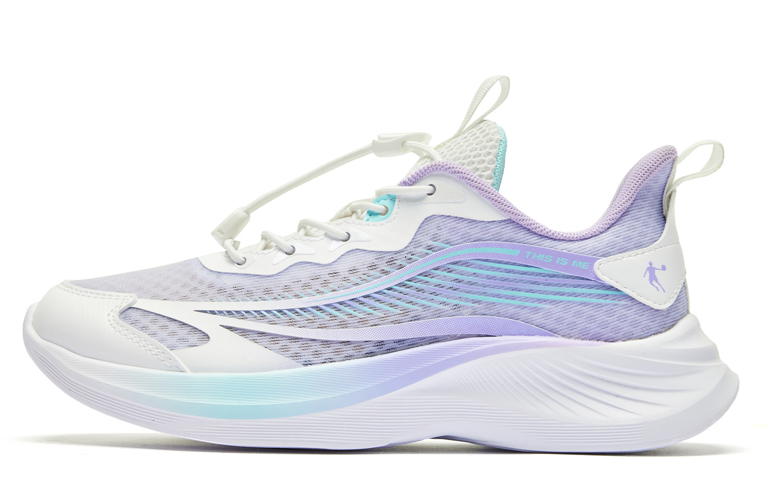 

QIAODAN Низкие детские беговые кроссовки purple white для подростков