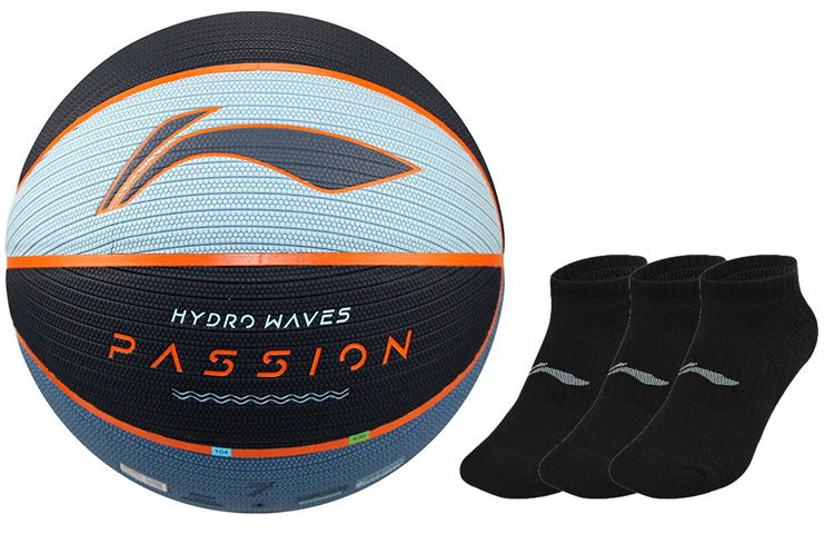 

LINING Баскетбольный мяч PU Basketball Blue Black размер 7 для тренировок унисекс