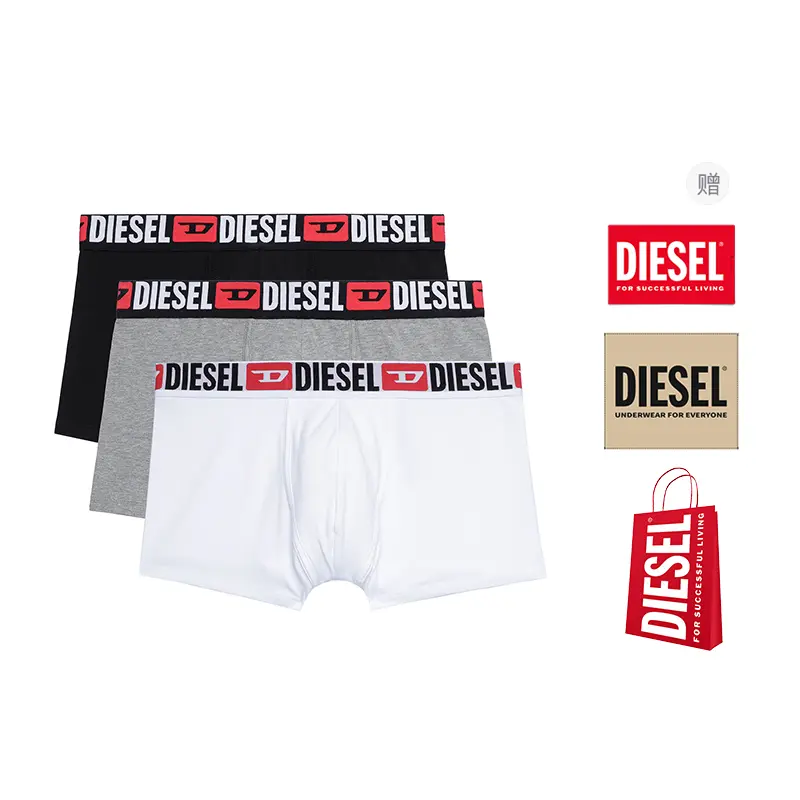 Трусы с логотипом на поясе, упаковка из трех штук DIESEL, мультиколор — фото 3