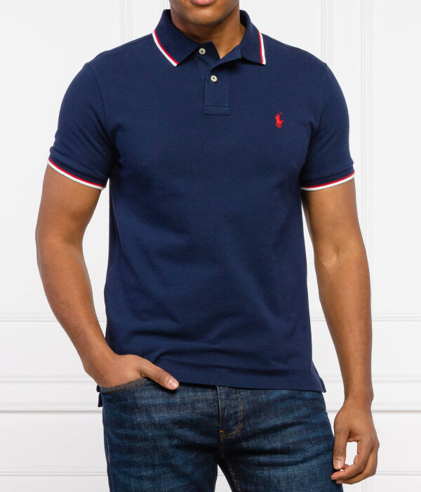 

Рубашка поло Custom slim fit Polo Ralph Lauren, синий