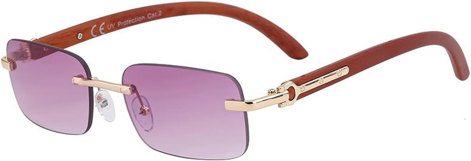 

Женские солнцезащитные очки в маленькой прямоугольной оправе, роскошные, в винтажном стиле, с отделкой под дерево и металл, классические, для активного отдыха, с защитой от УФ-излучения UV400 TVTBBVV, C4gradientpurple