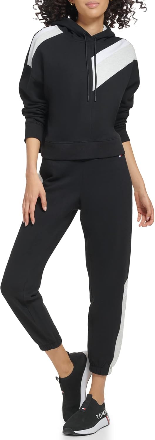 

Женские свободные флисовые джоггеры Tommy Hilfiger в стиле колор-блок, Black