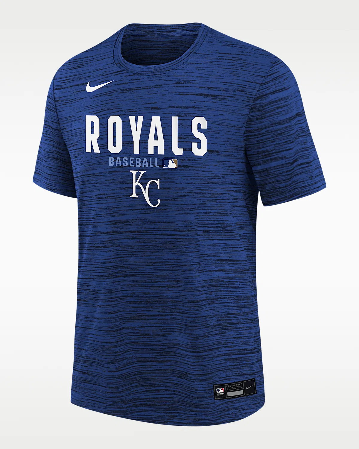 Большие детские Nike Dri-FIT MLB футболка Kansas City Royals Authentic Collection Velocity, Rush Blue