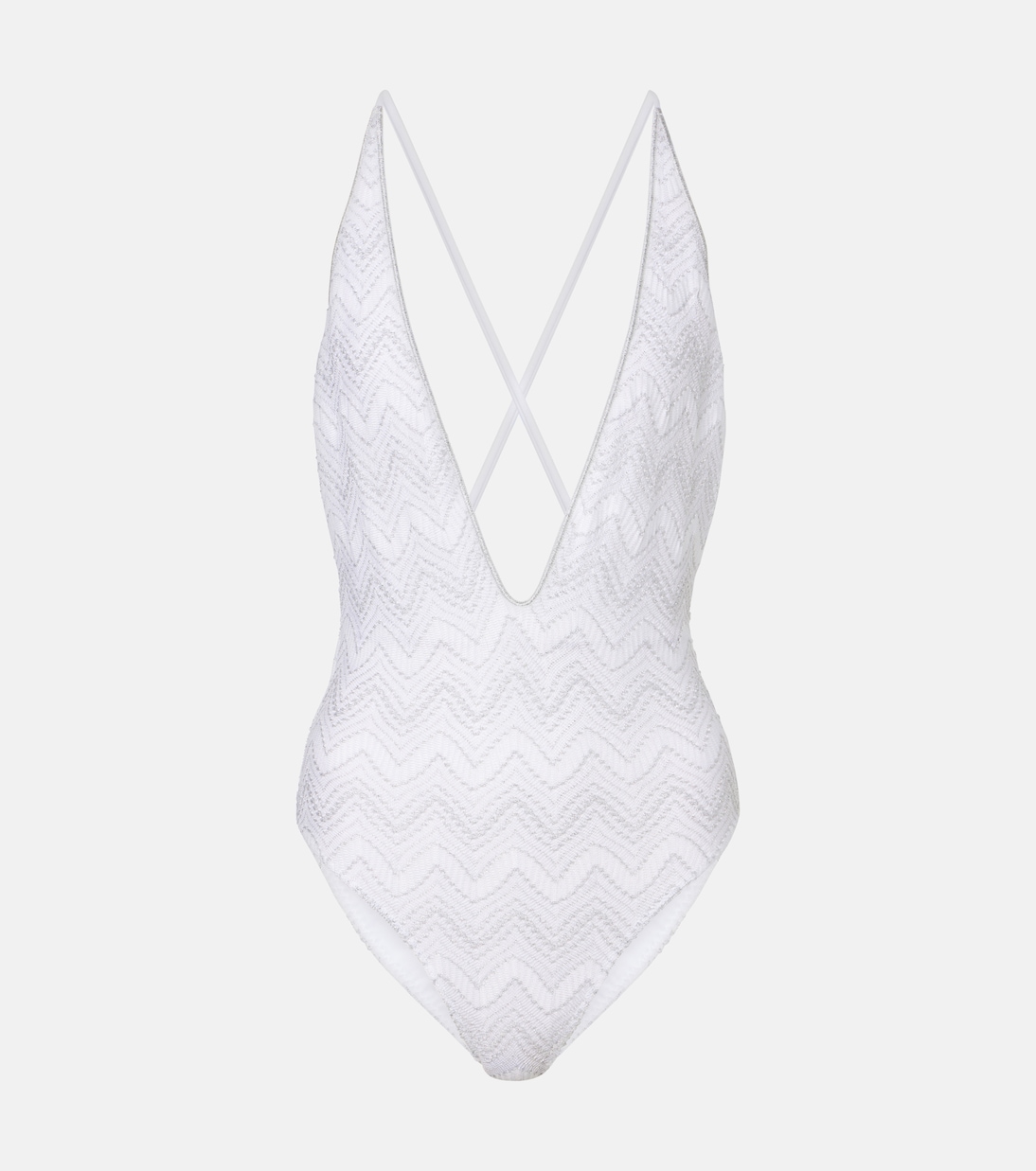 

Ламе купальник Missoni, White w/Silver Lame