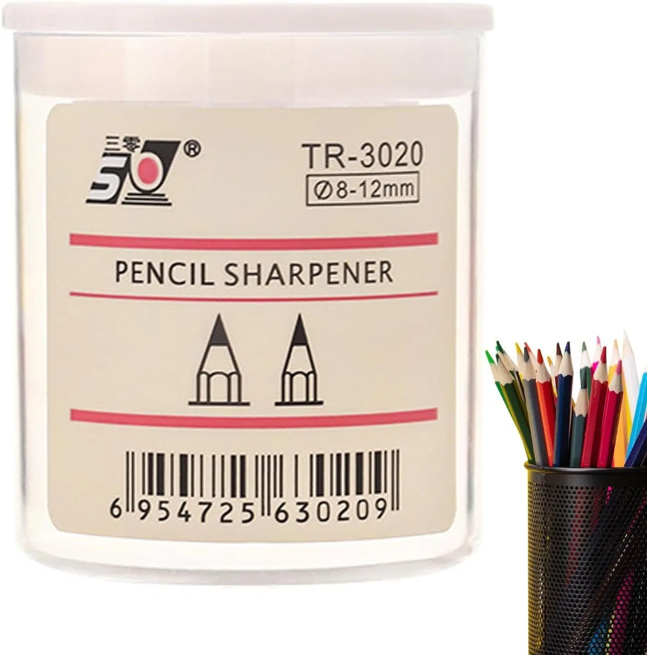 Точилка для карандашей ABS, прозрачная, универсальная, 4.2x4.2x4.7 см
