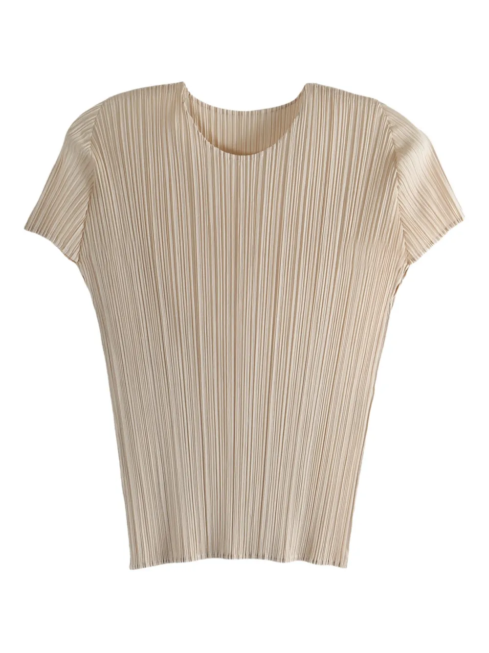 

Топ с короткими рукавами и складками Pleats Please Issey Miyake, нейтральный