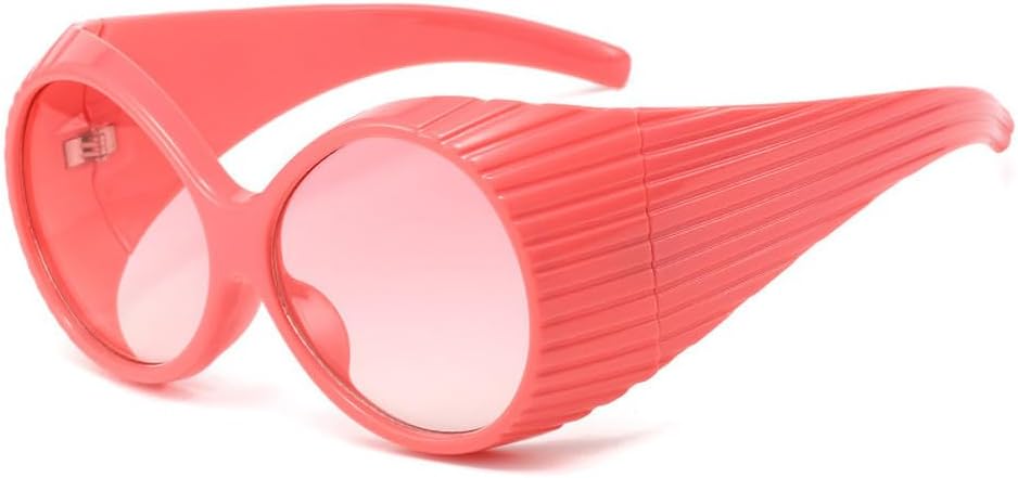 

Винтажные овальные солнцезащитные очки большого размера для женщин, модные градиентные очки с защитой от УФ-излучения UV400 для мужчин, панк-стиль TKKTLLT, Pink Pink Gradient