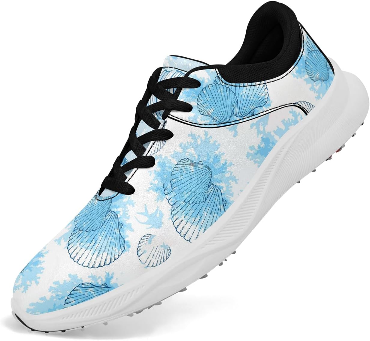 

Водонепроницаемые гольф-туфли без шипов для мужчин и женщин - с гавайским океанским принтом, легкие, дышащие и удобные для гольфа и повседневной носки Awsole, черный/синий/светло-синий