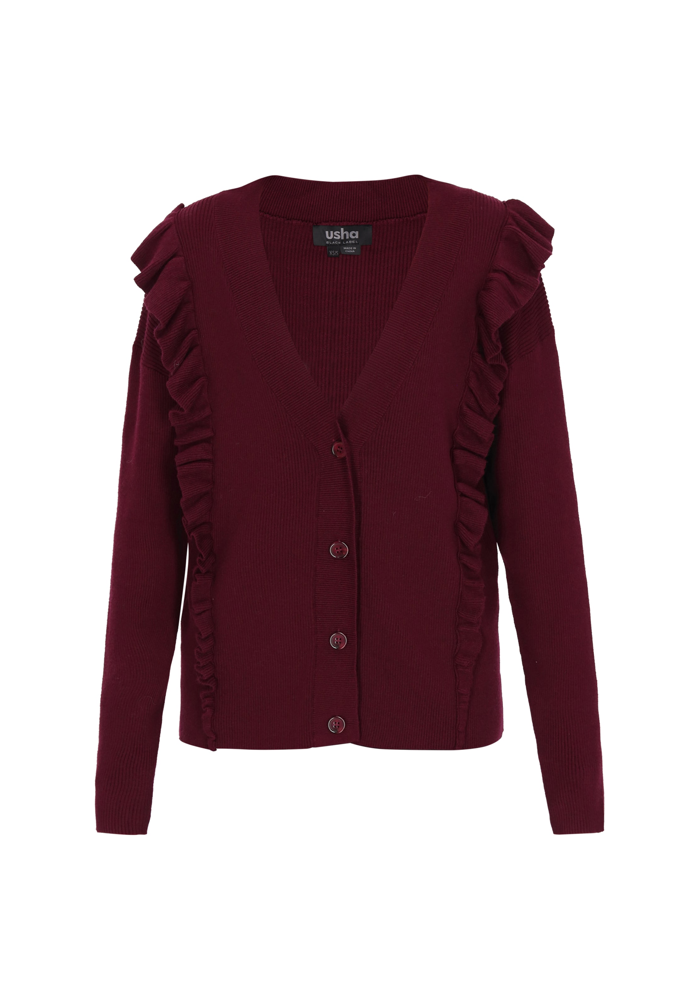 

Usha BLACK LABEL Кардиган вязаный в бордовом цвете