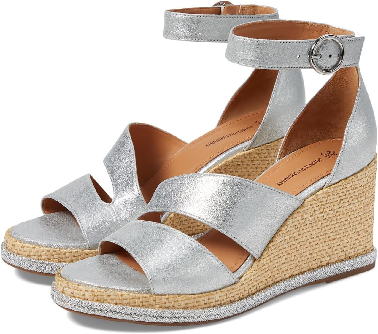 Туфли Johnston & Murphy Marcia Asymmetrical Sandal, цвет Silver Metallic