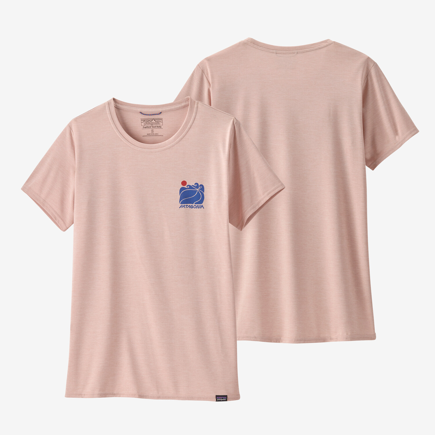

Женская рубашка Capilene Cool на каждый день с рисунком - Waters Patagonia, цвет Sunrise Rollers: Cozy Peach X-Dye