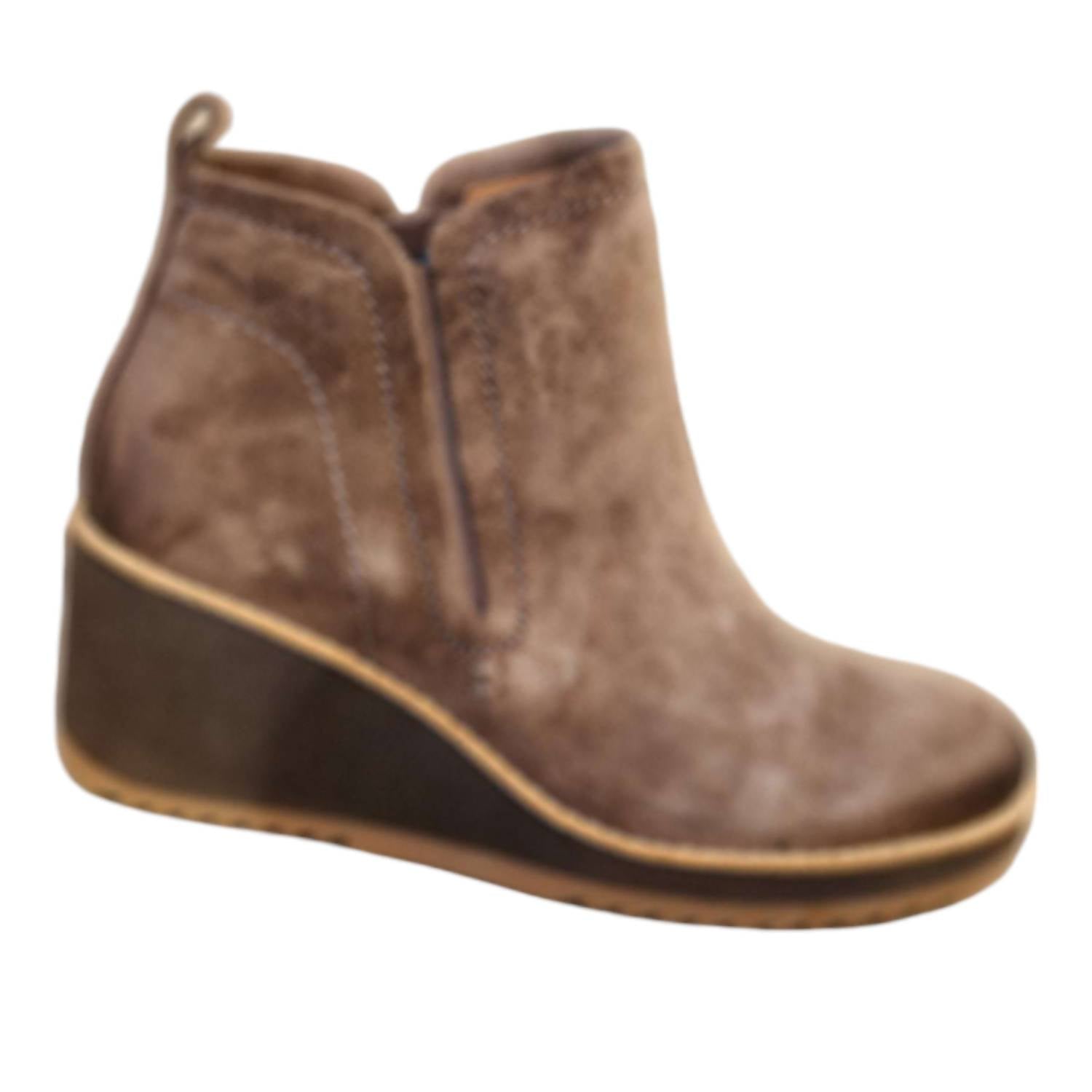 Женские туфли Emeree на танкетке из замши цвета грибов Sofft, Mushroom Suede — фото 3