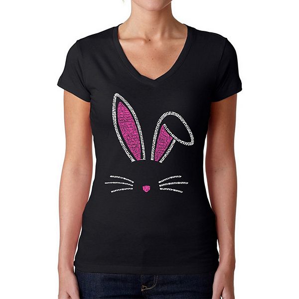 

Футболка с V-образным вырезом Bunny ears для женщин La Pop Art