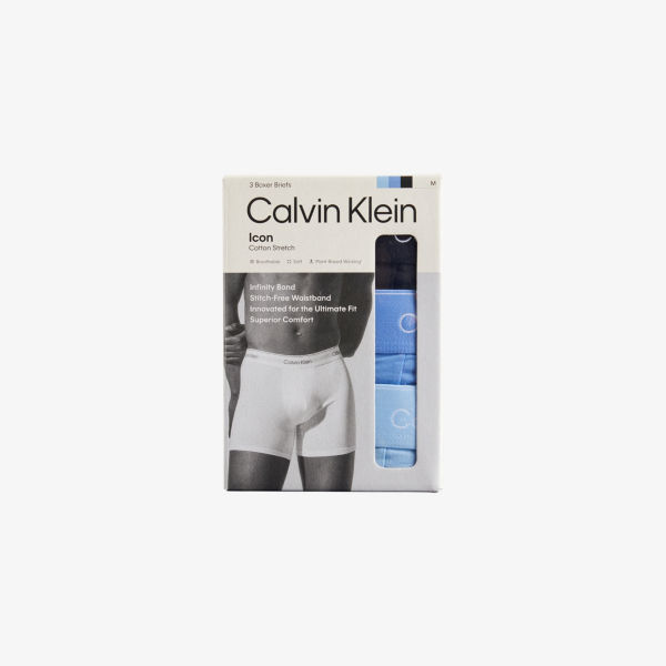 

Комплект трусов-боксеров Calvin Klein Icon с эластичной резинкой, синий / черный