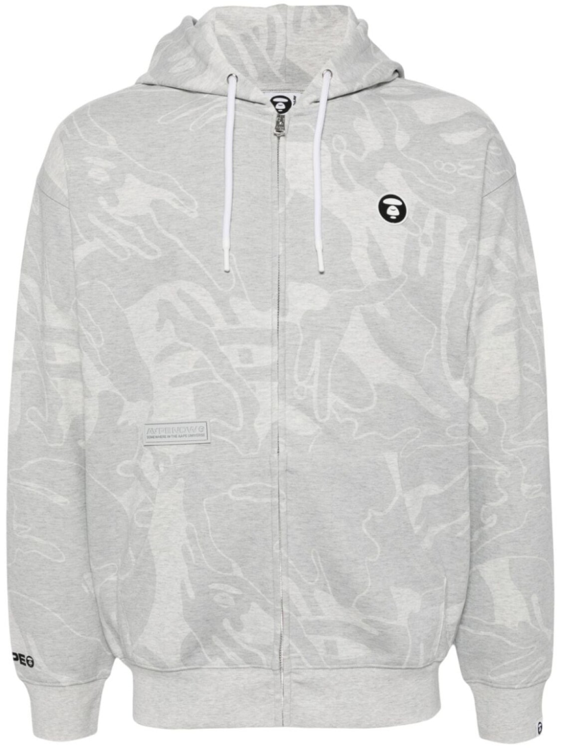 

AAPE BY *A BATHING APE куртка Moonface с капюшоном и логотипом, серый