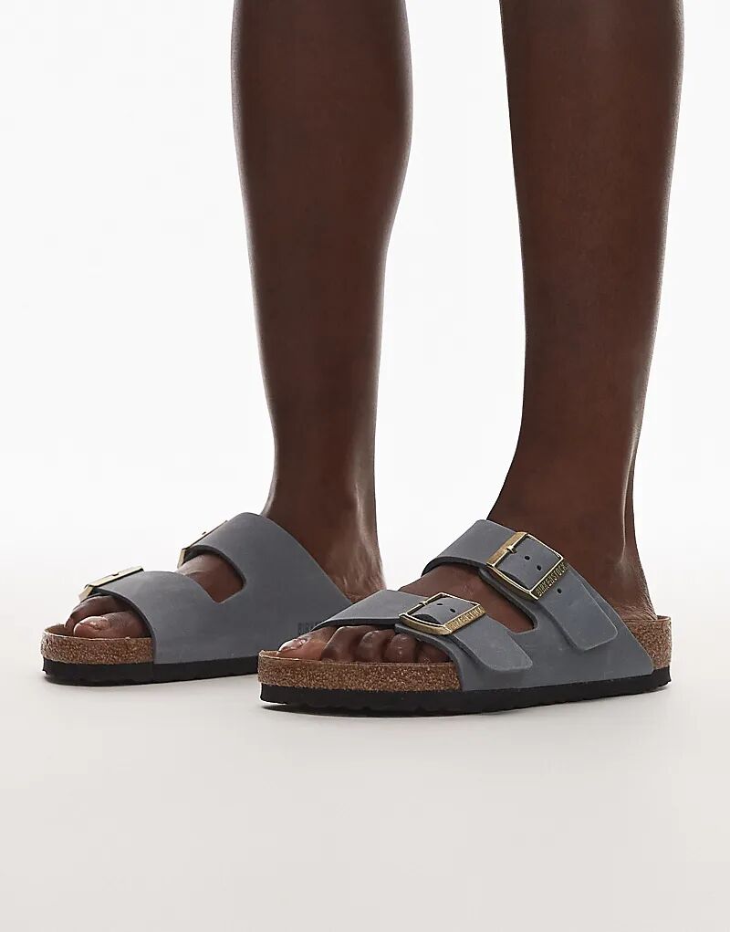 Сандалии Birkenstock Arizona из кожи базальтово-серого цвета