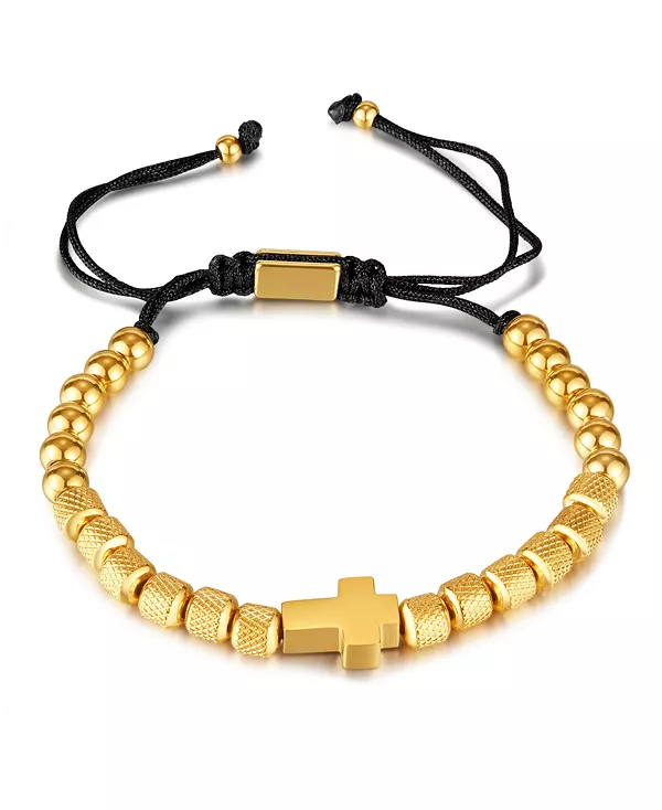 

Браслет из золотой крестообразной бусинки из нержавеющей стали Rhona Sutton, gold