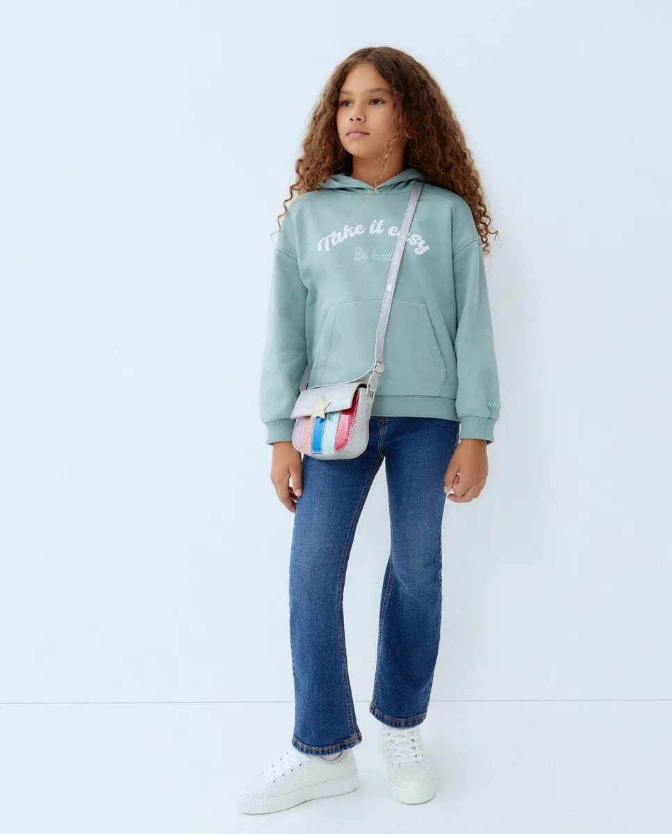 

Закрытый свитшот для девочки с капюшоном Kids El Corte Inglés, зеленый