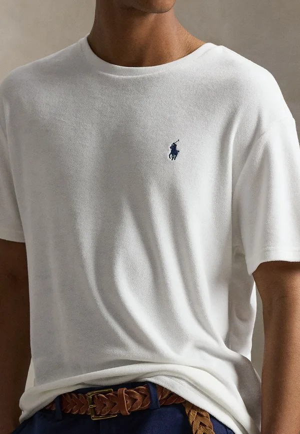 Классическая махровая футболка, базовая футболка Polo Ralph Lauren, White — фото 3