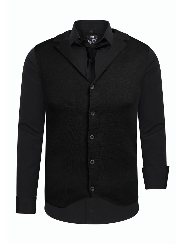 

Рубашка с жилетом и галстуком, комплект из 3 предметов, черный Rusty Neal